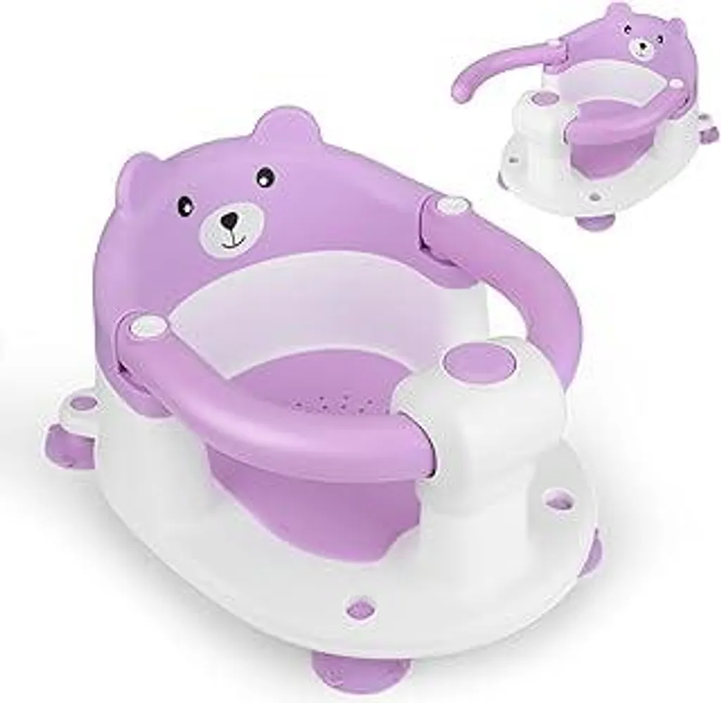 Seggiolino Bagnetto Ergonomico Viola | 4 Ventose | Braccioli 6+ Mesi