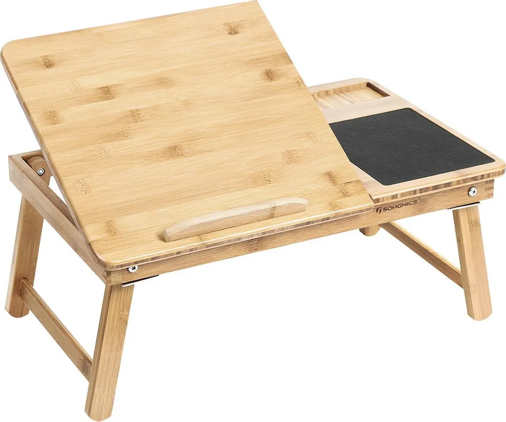 Table de petit déjeuner et support PC portable en bambou polyvalent