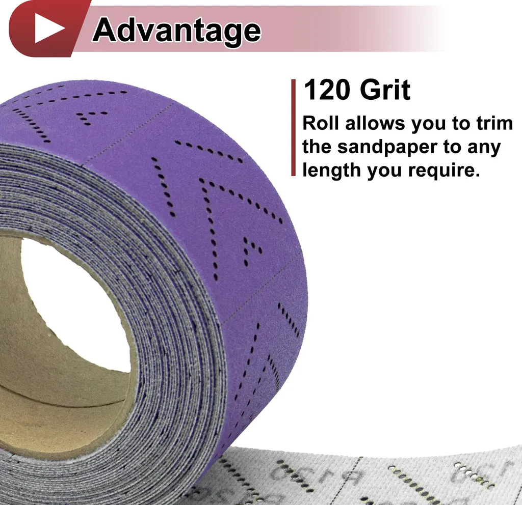 Rouleau papier de verre céramique violet grain 120 pour carrosserie