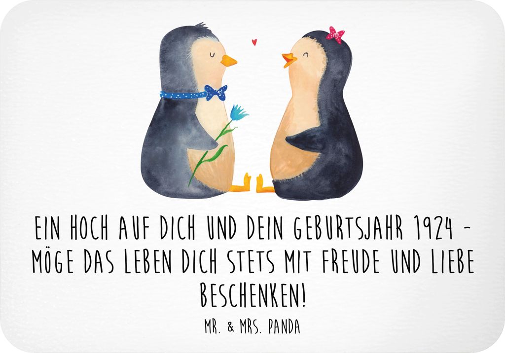 Mr. & Mrs. Panda magnet 1924 Geburtstag - Weiß - Geschenk, Glückwunsch, Dekomagnet, Nostalgie, Geburtstagsfreude, haftmagnet, Geburtstagsgeschenk...
