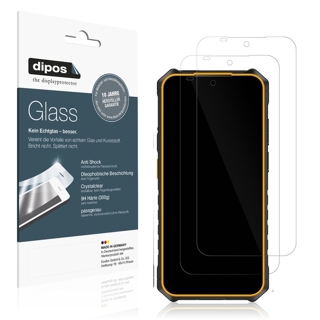 2x Schutzfolie für Ulefone Armor X13 Outdoor - Anti-Shock 9H Folie dipos Glass Kunststoffglas