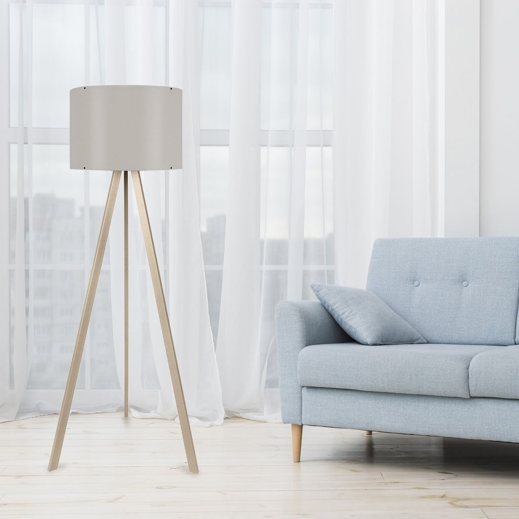 Opviq, AYD- AYDAXL, Beige,Sahne, Stehlampen, 38 x 140 cm, 70% MDF / 30% PVC -Stoff