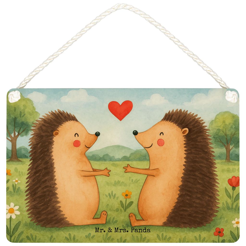 Mr. & Mrs. Panda Schild Igel Liebe Design DIN A6 - Weiß - Geschenk, Hochzeit, holzbild, Partner, Freundin, Deko Wandbild, Türschild, Holzschild, ...