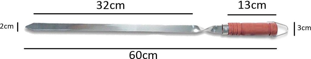 6 X Stabile Edelstahl Grillspiesse mit Holzgriff - 60 cm Produktbild 4