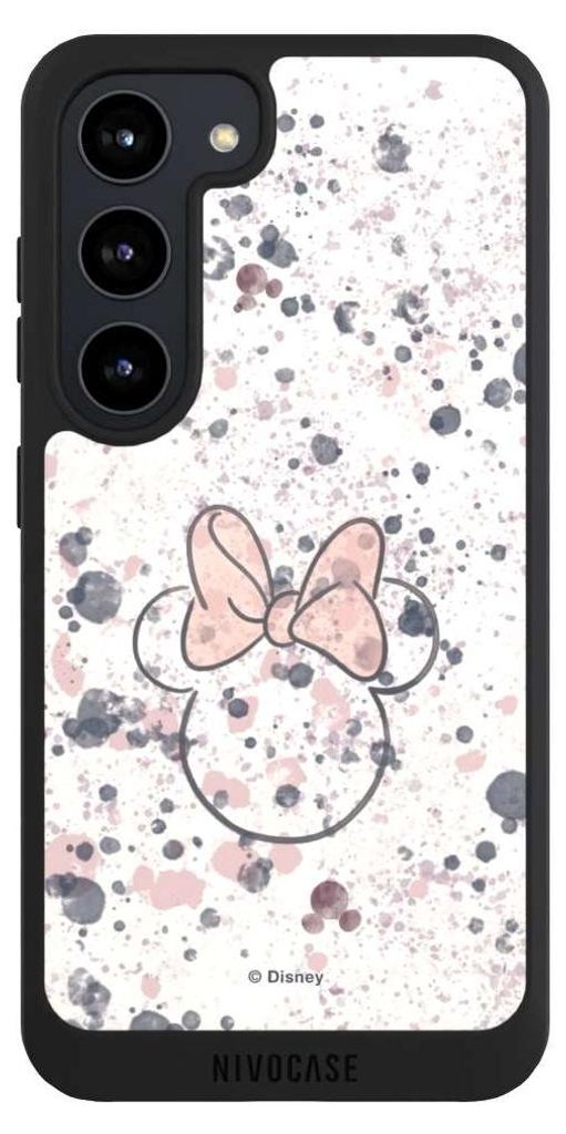 NIVOCASE Handyhülle für Samsung Galaxy S23 Hülle NIVOpure Case Schwarz Disney Minnie Mouse Wasserfarbe