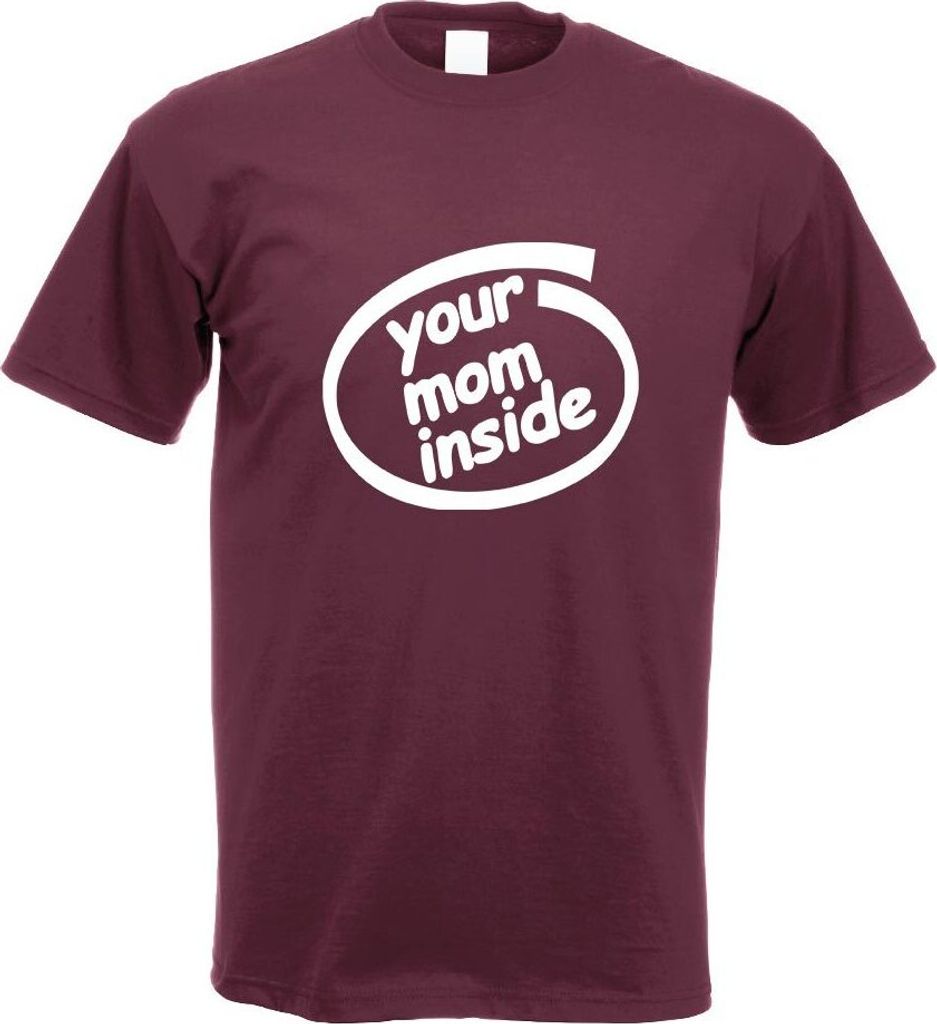 Kiwistar - T-Shirt - Burgund - Your Mom Inside Motiv Bedruckt Funshirt Design Print - mit Motiv Bedruckt - Funshirt Design - Sport - Freizeit - Her...