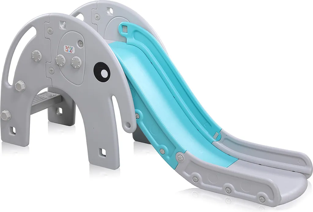 Toboggan Enfant Sécurisé : Fini l'Ennui avec l'Éléphant Turquoise de Jeu