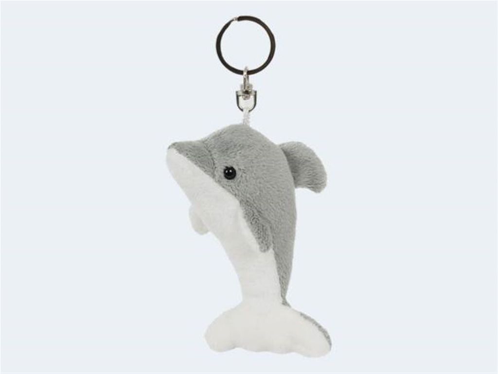 Schlüsselanhänger Delfin, grau, 13 cm, Meerestier