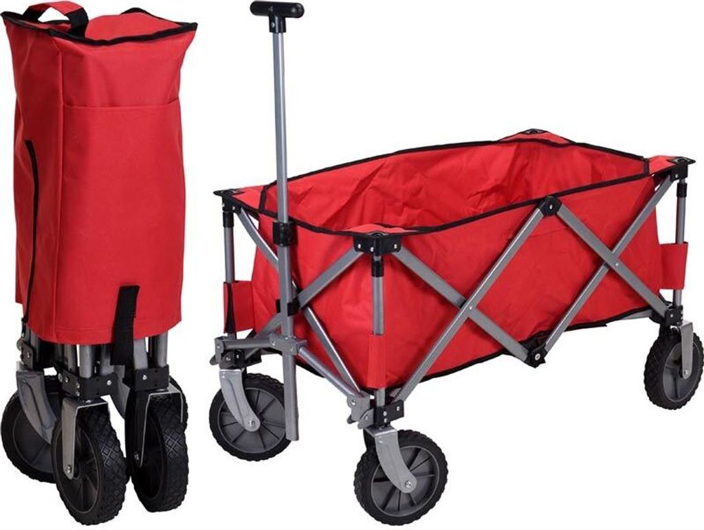 Koopman Faltbarer Wagen rot 90 x 49 x 58cm Produktbild 