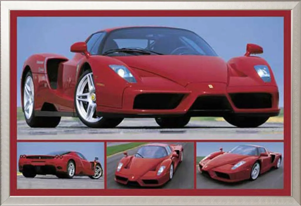 Poster Ferrari Tribute to Enzo encadré vitre acrylique anti-casse