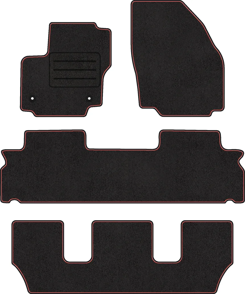 Tappetini Auto DHCarMats Per Ford S-Max 5 Posti (2006-2015) | Kit Completo Anteriore E Posteriore In Moquette | Antiscivolo
