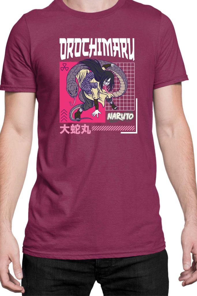 Herren T-Shirt Naruto Orochimaru 04, Man 3XL / Burgundy