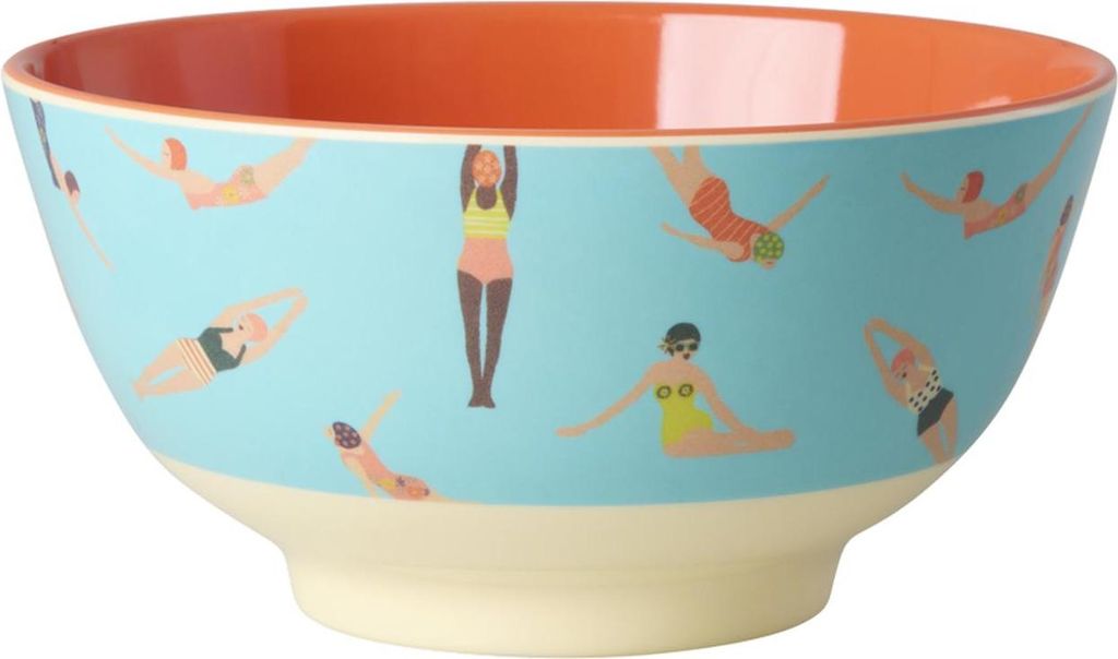 Rice Melamin Schüssel - Schwimmer Motiv Türkis 700ml