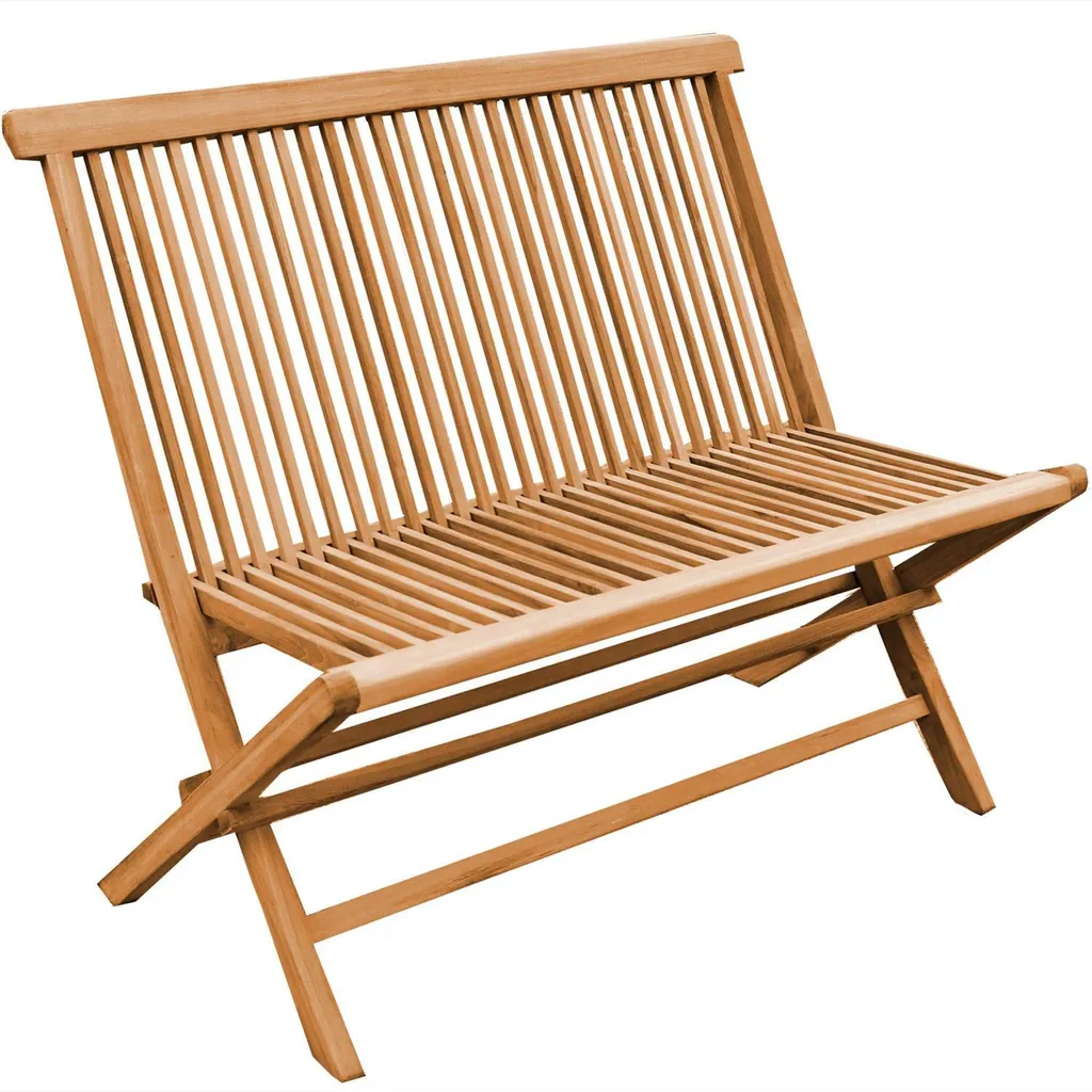 Banc pliant Alessandria en teck massif : mobilier robuste et gain de place
