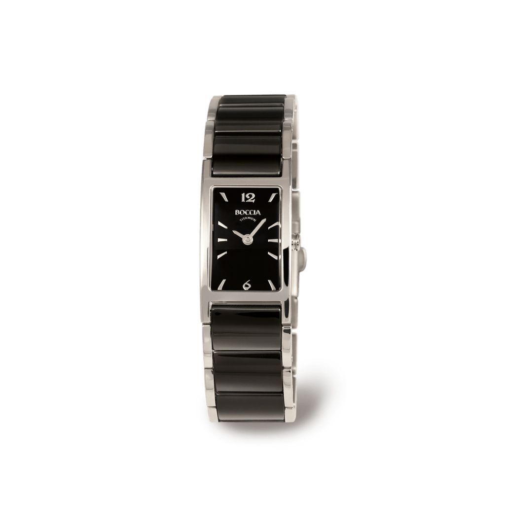 Boccia Damen Armbanduhr 3201-02 Ceramic schwarz