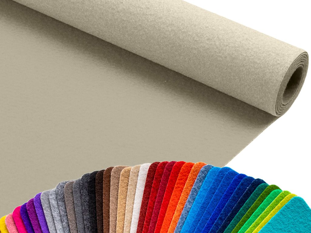 Primaflor Eventteppich PODIUM Beige 1,00m x 5,00m - Meterware - Viele Farben - Schwer Entflammbarer B1 Messeteppich, Rutschfester Hochzeichtsläufe...