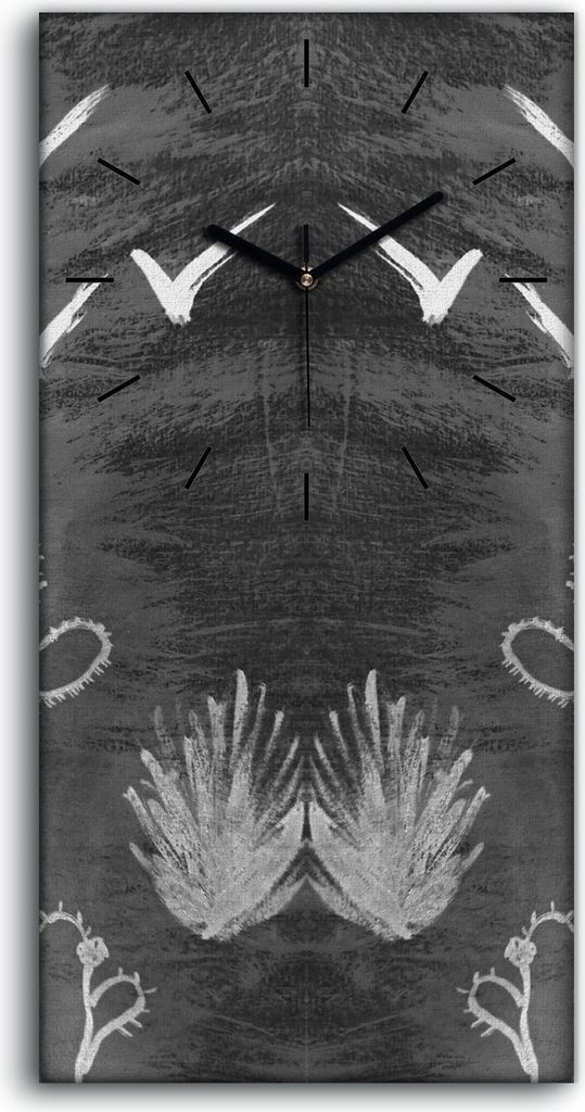 Dekor Leinwand Uhr Wandbilder 30x60 futuristische Wüste mit See Landschaft - schwarze Hände