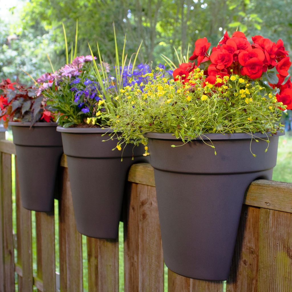 Blumenkasten mit Halterung Flowerclip für Geländer 3er Set Produktbild 