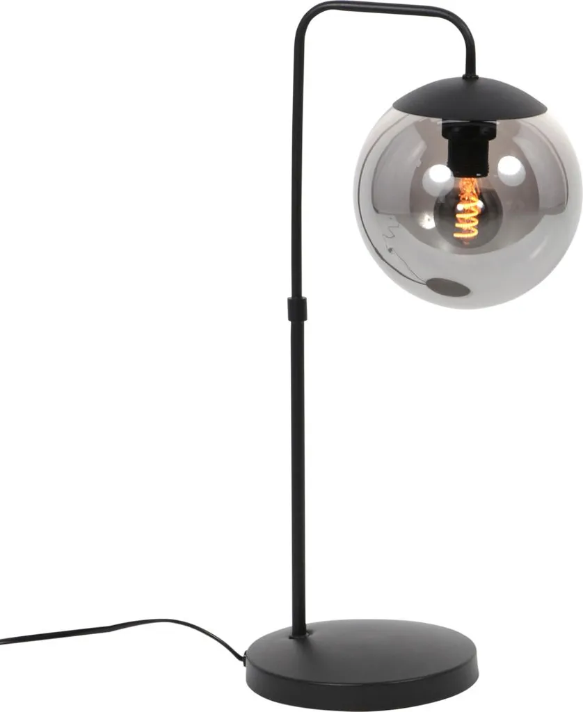 Lampe de table Bollique Steinhauer 4610ZW - Luminaire Verre Noir et Métal