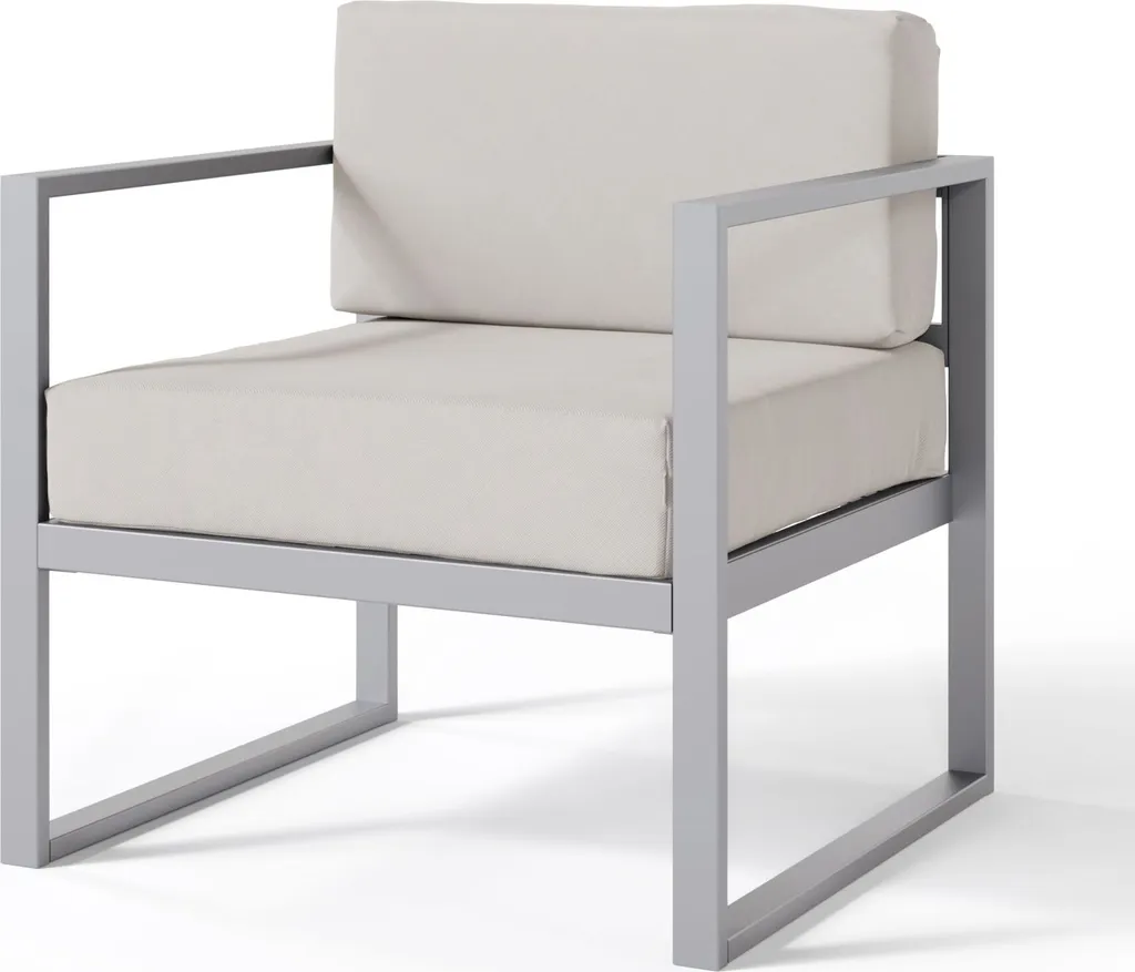 Chaise de Jardin Grise Imperméable Dywilly pour Terrasse et Balcon