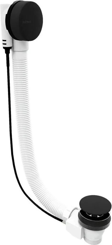 Kit Scarico Doccia 120 cm Nero Opaco - Tappo 72 mm - Flusso Rapido