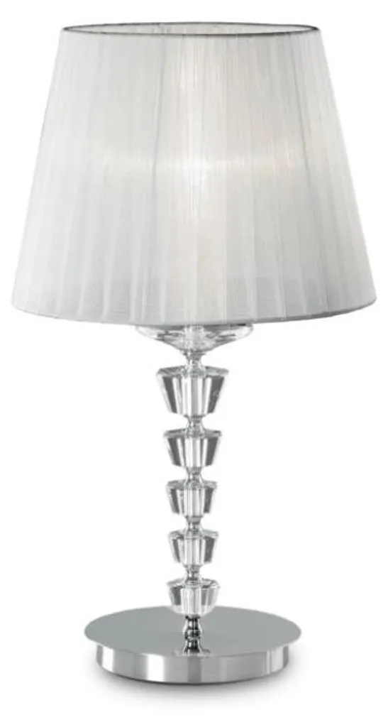 Lampe de table PEGASO blanche 1 ampoule en métal design épuré