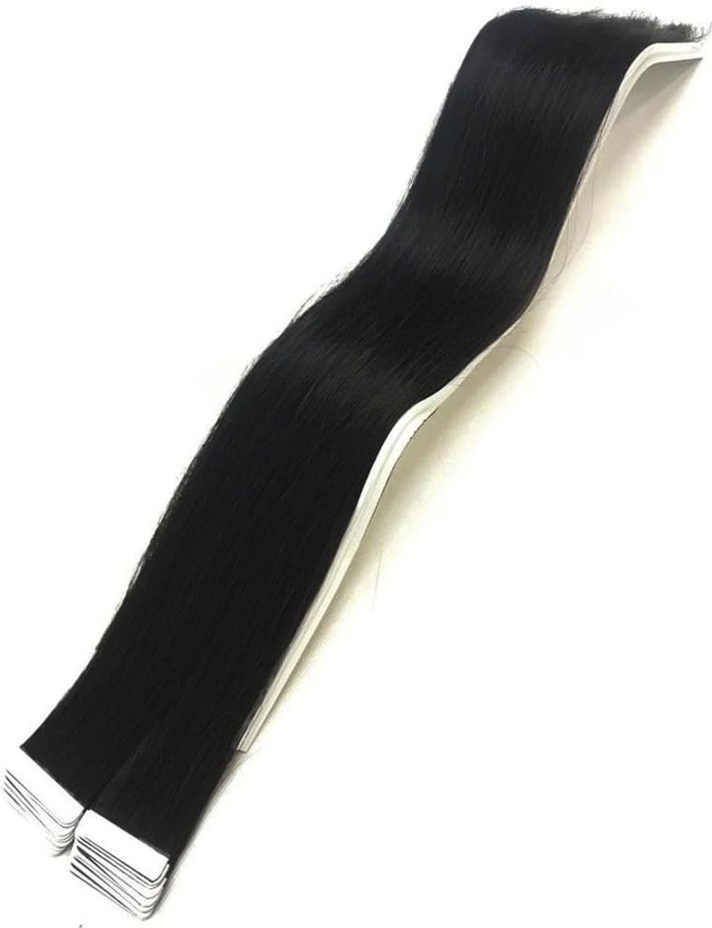Tape in Hair Echthaartapes, schwarz, Remy Haar für Haarextensions, (50 cm) Länge, ca. (25 g)