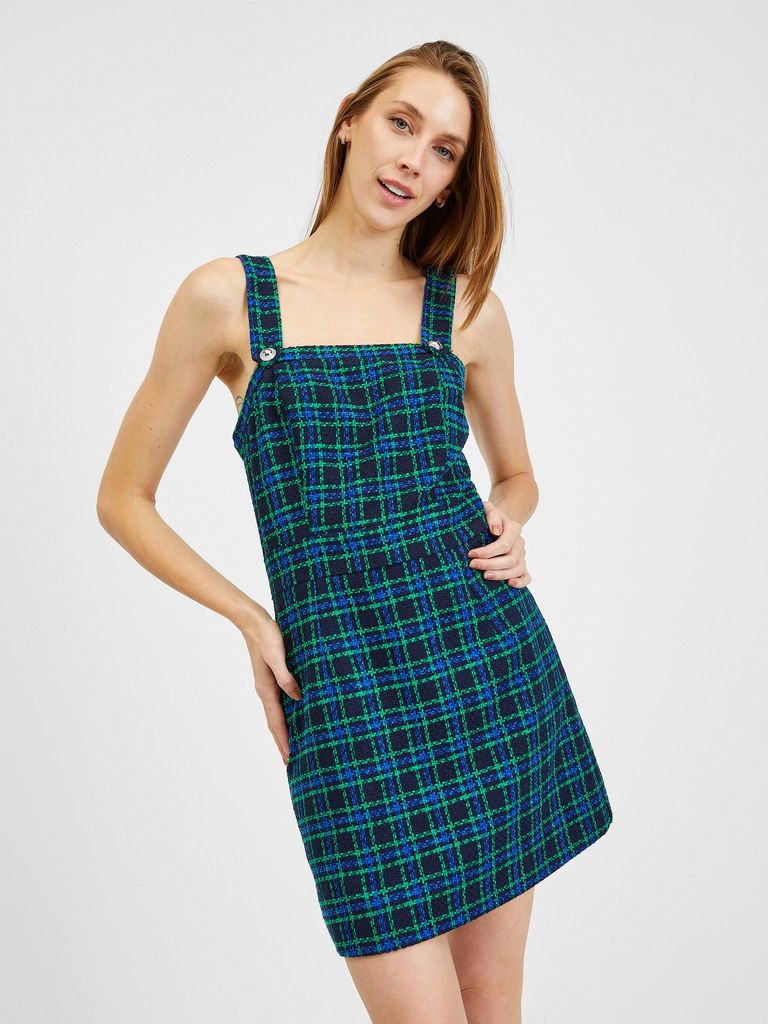 Orsay Dunkelblaues kariertes Damenkleid 426029526000__36