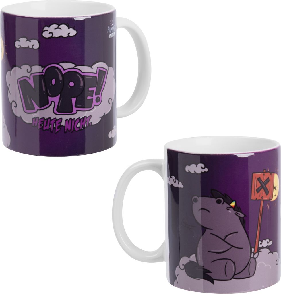 Pummel & Friends Tasse Grummeleinhorn - Nope! Heute nicht. Kaffeetasse Becher aus Keramik Weiß 320 ml