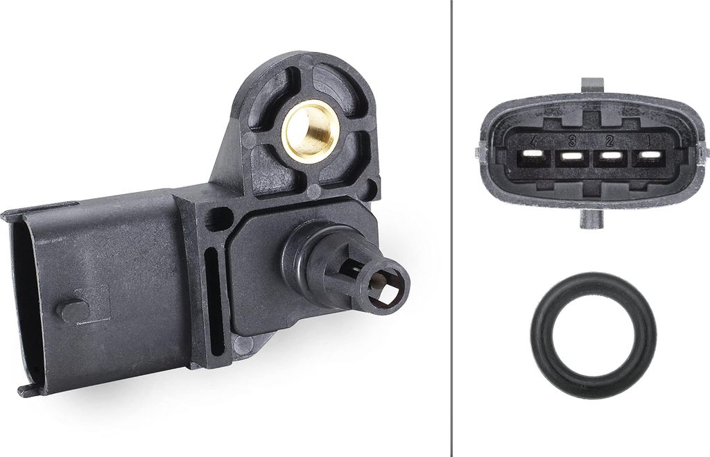 HELLA 6PP 009 400-291 Sensor, Ladedruck - 5V - mit Dichtung