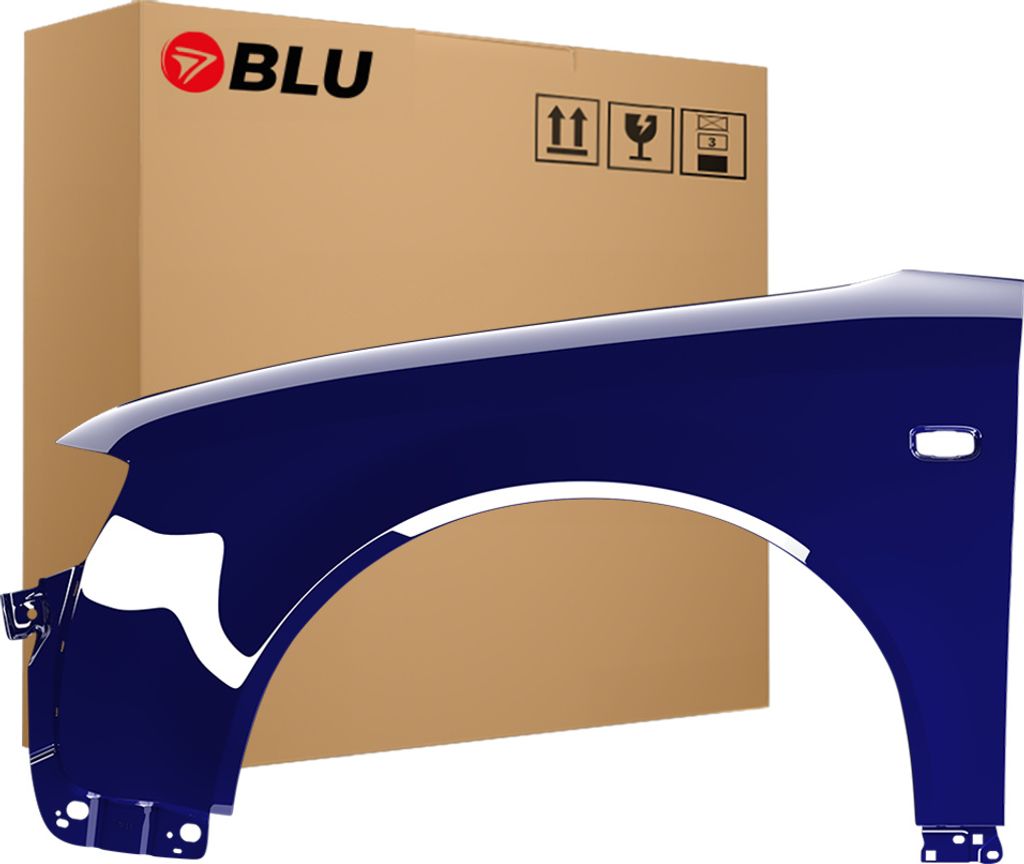 BLU Kotflügel Passend für Audi A4 B6 LY5K Links Blau BrilliantBlau | 2000-2004 | Vorderseite Vorne | Lackiert | Einbaufertig