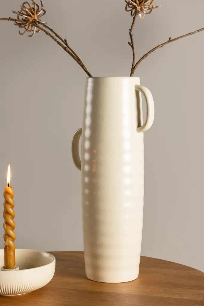Vase moderne Cent coloris beige sable aspect mat texture organique - 9