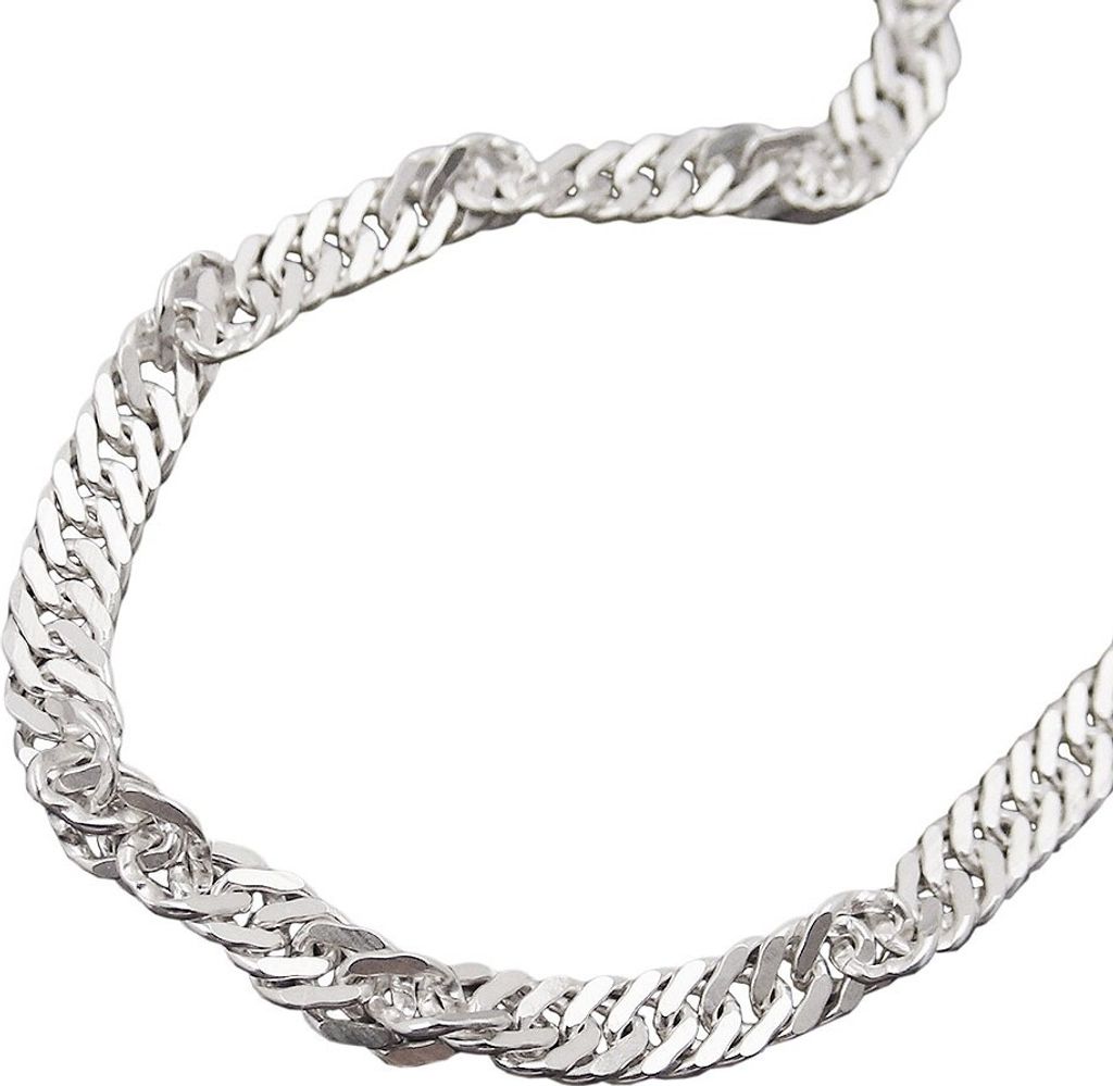 3mm Armband Armkette Singapur diamantiert 925 Silber Damen 19cm