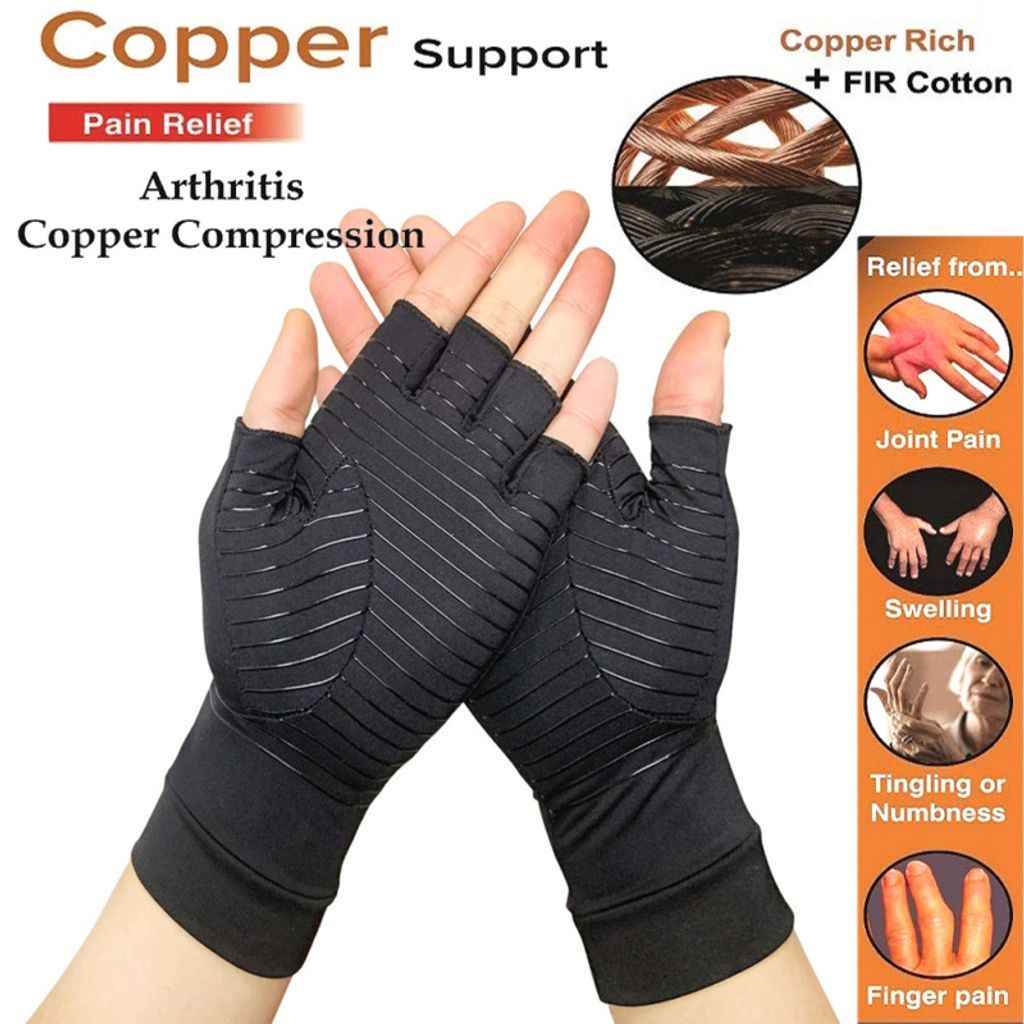 Details about   1X Copper Ion Arthritis Handschuhe Halbfingerhandschuhe Silikon RutschfesteM5X6 