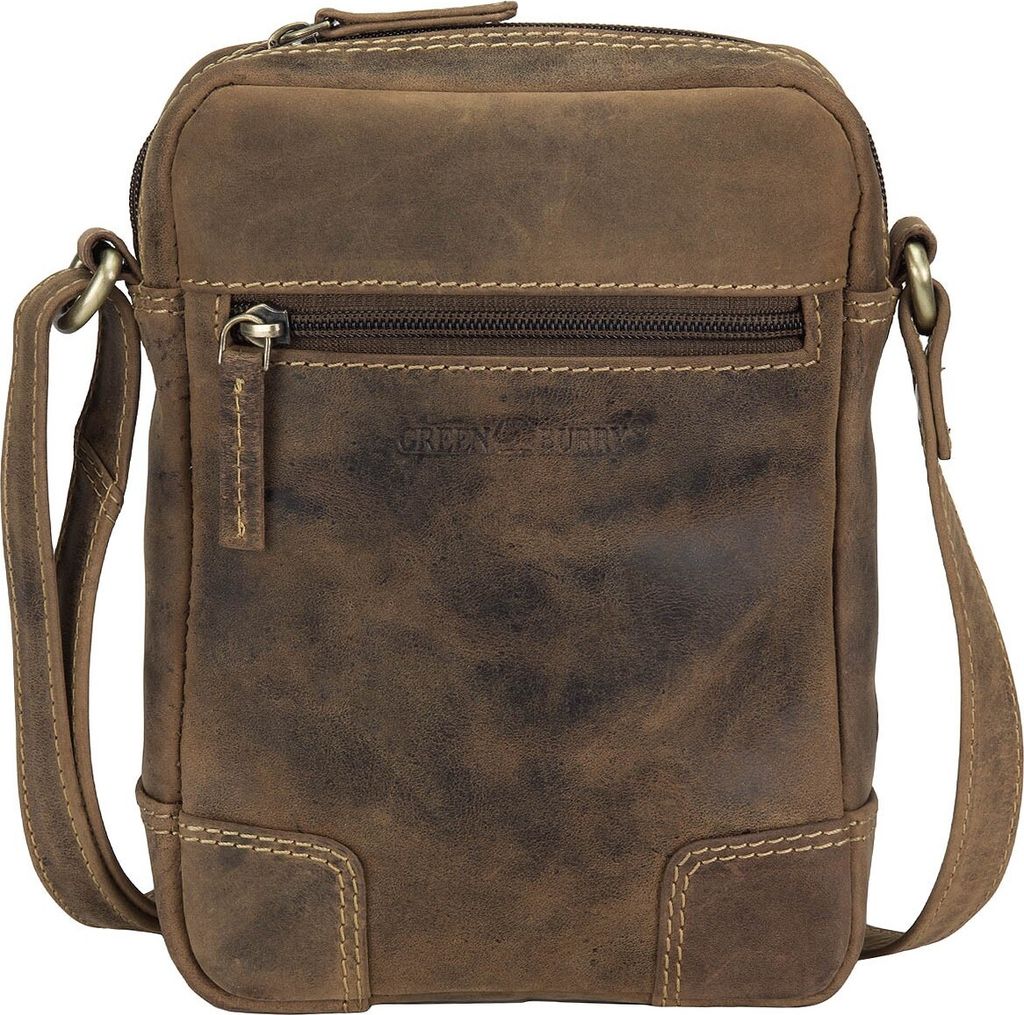 Greenburry kleine Umhängetasche Leder Messenger Bag Vintage Produktbild 