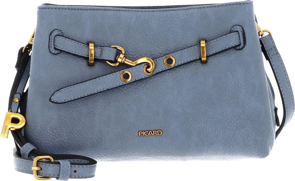 PICARD Sac à Épaule Bandoulière Style Crossbody Bag Denim Bleu Gris