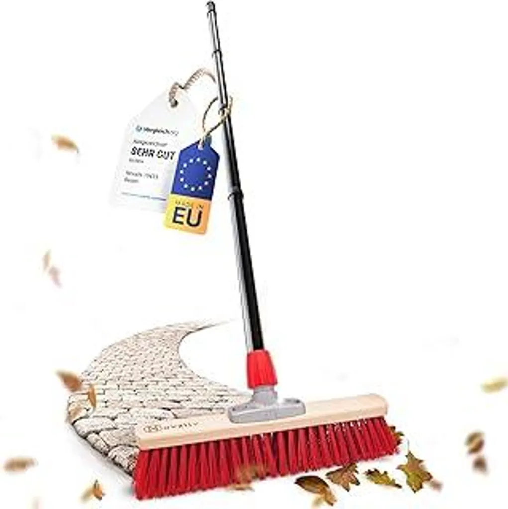 Scopa da Esterno Novaliv 40cm | Setole in Elastone Dure per Cortile
