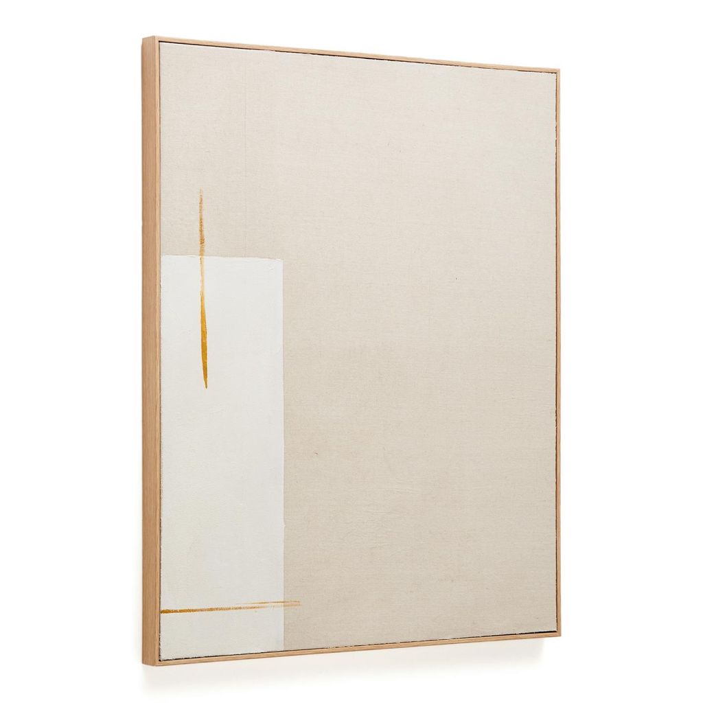 Bild Salin 80 x 4,5 x 100 cm Abstrakt Leinen Beige