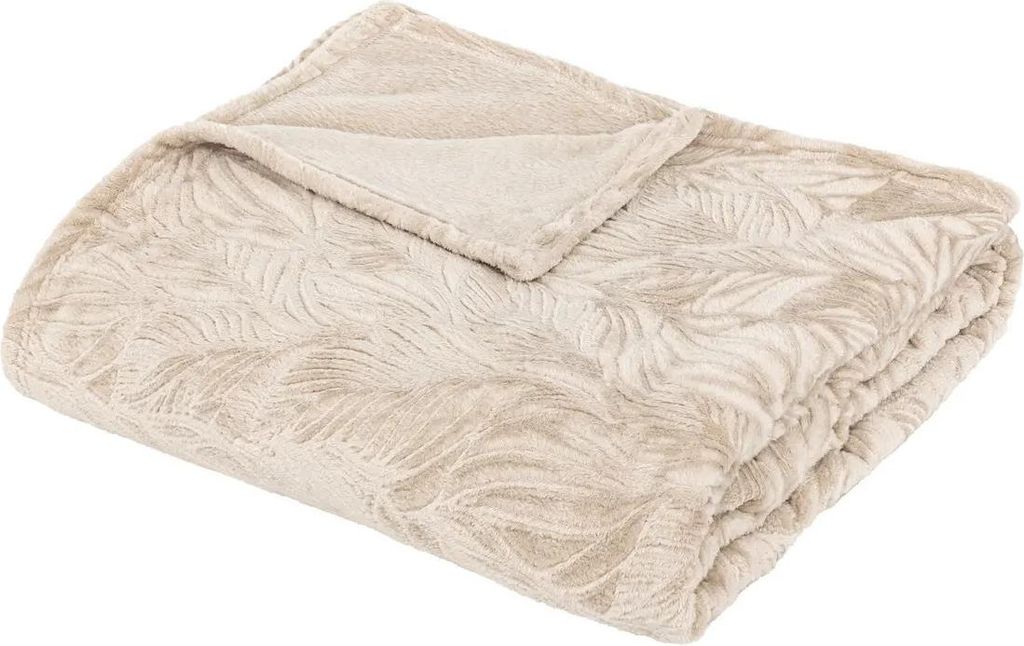 Flanellplaid roy beige 180x230cm - Atmosphera créateur d'intérieur