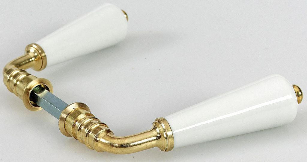 Set mit 2 Krücken aus Limoges-Porzellan mit Messingbeschichtung, L.110 x B.3 x H.3 cm