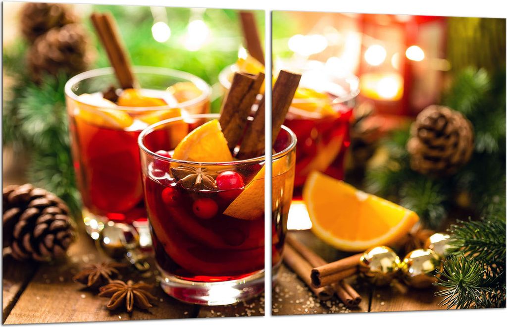 Herdabdeckplatten 2x40x52 Glaskeramikfeld 2-Teilig Glas Spritzschutz Nachtisch
