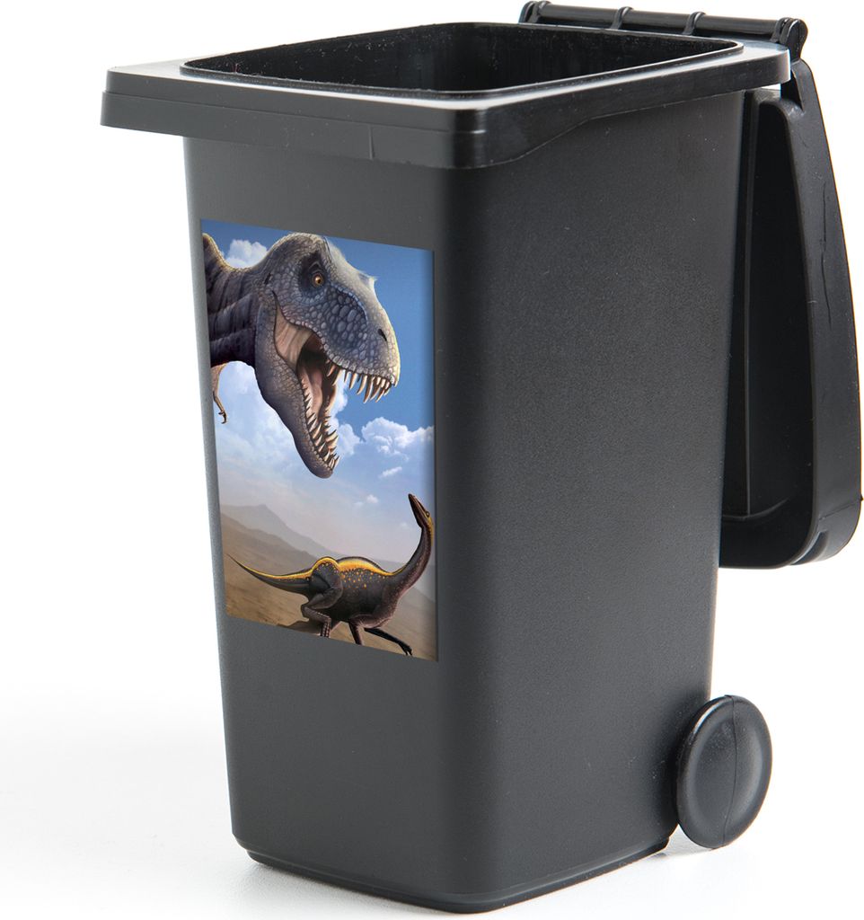 MuchoWow Mülltonnenaufkleber Dino - Wildlife - Zeichnung - Kinder - Kinder - Kinder 40x60 cm - Mültonnen-sticker - Sticker - Aufkleber für die...