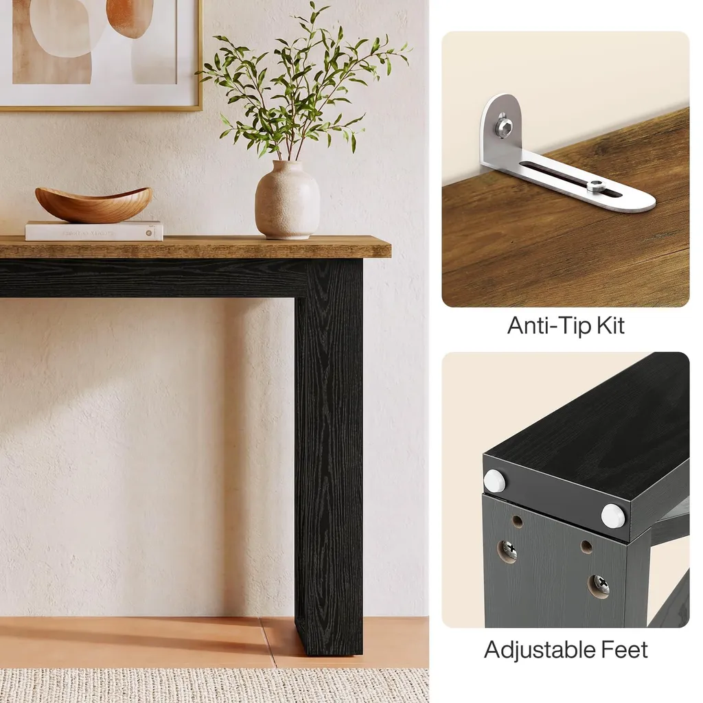 Table d'Appoint Stable 105 cm - Console Robuste contre les Espaces Vides
