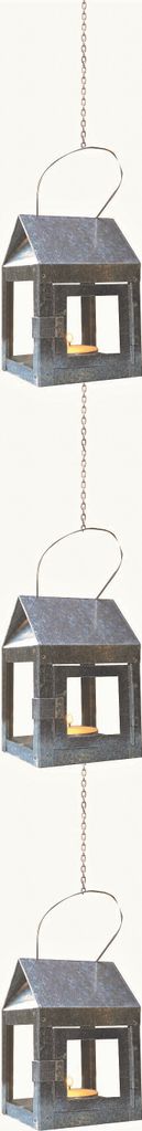 A2 Living Hängelaterne Verzinkt 12 cm 3er Set Kette Laterne hängend f 1 Teelicht