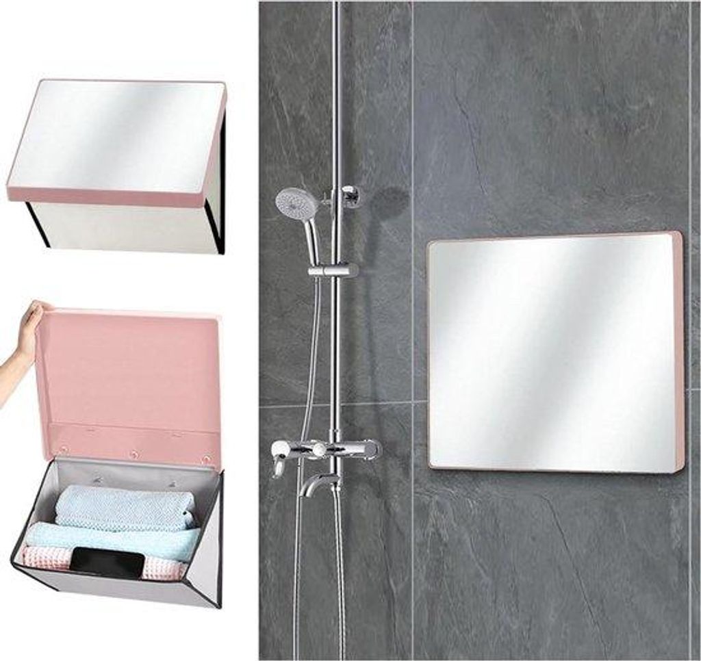 Klappbarer Badschrank mit Ablage, wasserdicht, Wandmontage