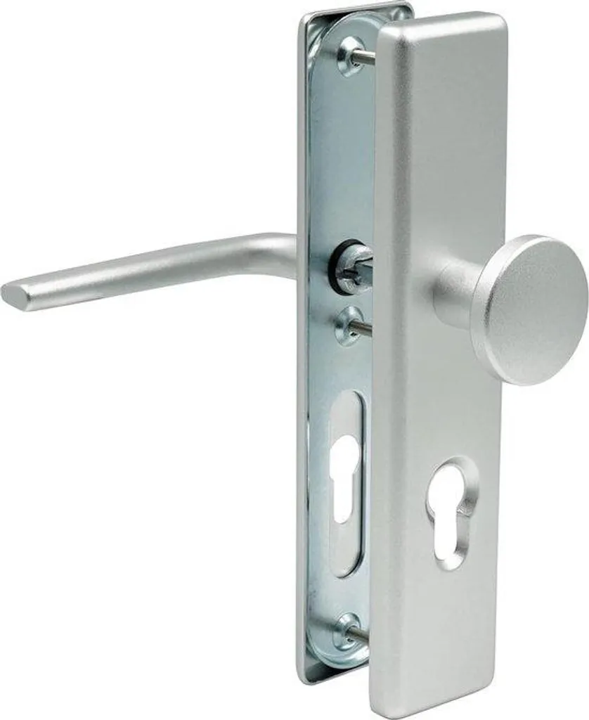 Ferrure de sécurité porte entrée alu cylindre profilé plaque 92mm
