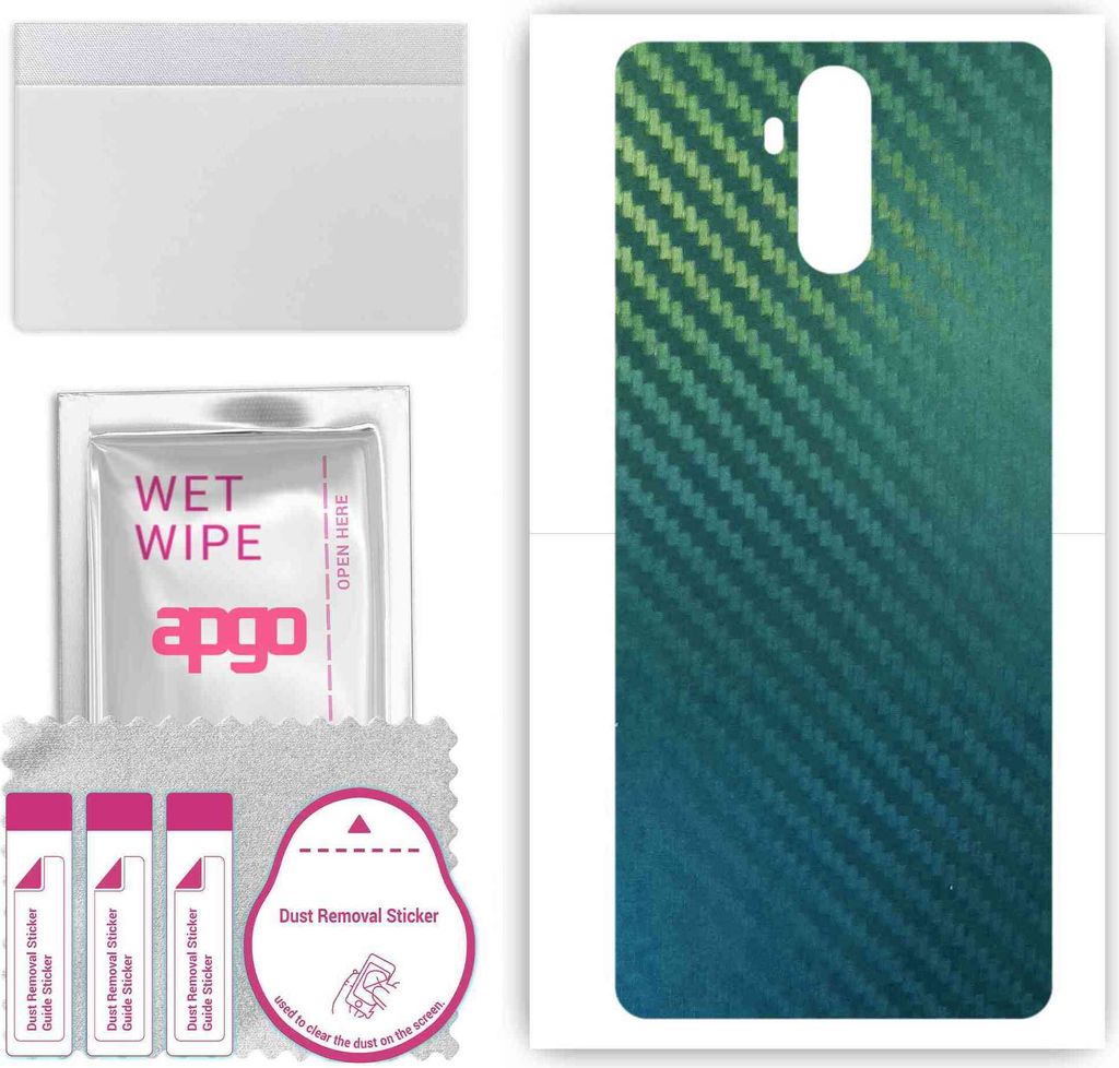 apgo Rückseite Schutzfolie, Skin, kompatibel mit Oukitel K6, Hinten Displayschutzfolie aus Vinylfolie, kratzfest, einfache Montage - Kohlenstoff-C...