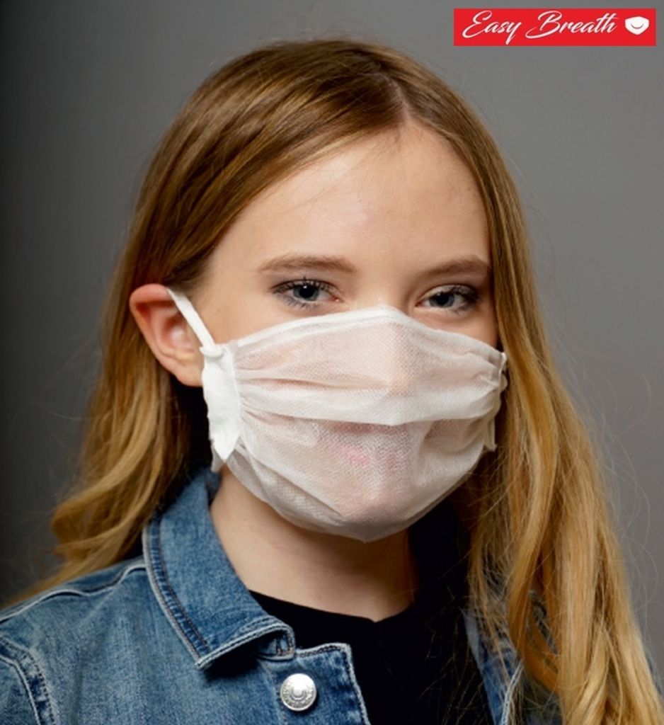 Easy Breath Mund-Nasen-Maske (1 Stück), atmungsaktiv, waschbar, mit Bügel