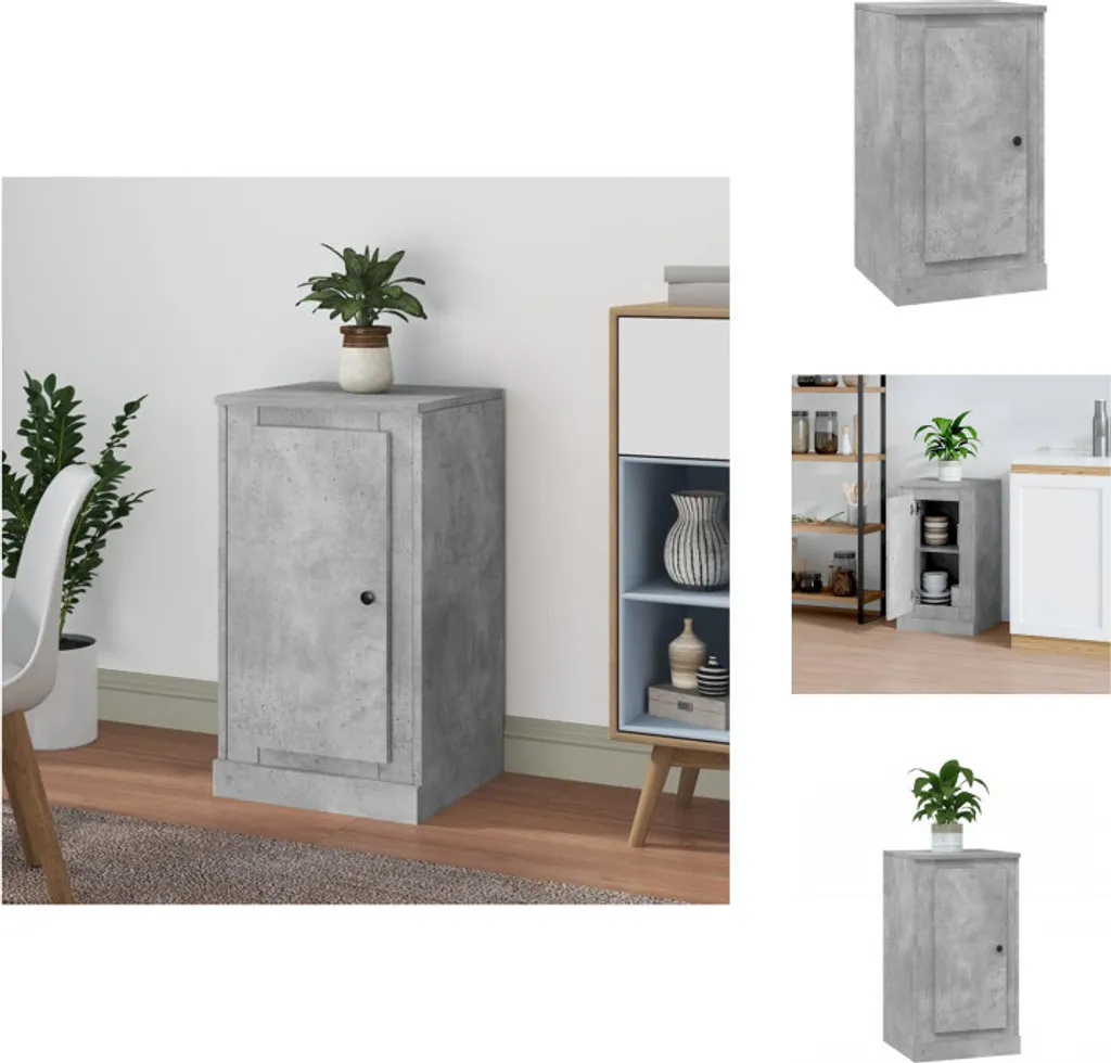 Petit buffet de rangement gris béton meuble d'appoint polyvalent vidaXL