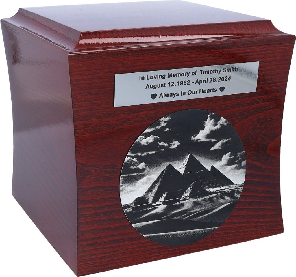 Urne Mit Den Pyramiden Von Gizeh. Urne Für Asche. Personalisiert